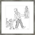 A Father And Daughter Both Walk Framed Print