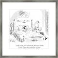 A Father Reads His Daughter A Bedtime Story Framed Print