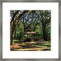 A Gazebo In The Woods Framed Print