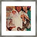 A Gq Cover Of A Couple With A Snake Framed Print