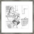 A Guru Sits On A Building Ledge Framed Print