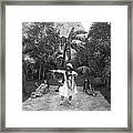 A Hawaiian Woman Dancing Framed Print