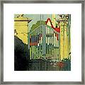 A House And Garden Cover Of A Gate Framed Print