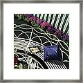 A House And Garden Cover Of A White Bench Framed Print