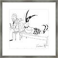 A Jester Lays In A Therapist Couch Framed Print