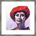 A Lady In Red Framed Print
