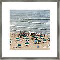 A Lifeguard Gives A Safety Briefing To Beachgoers In Ocean City Maryland Framed Print