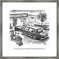 A Limo Is Parked At A Rundown Framed Print