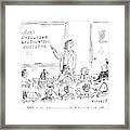 A Little Boy Asks His Teacher In The Classroom Framed Print