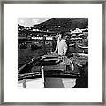 A Male Model At The Harbor Of Camara De Lobos Framed Print