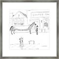 A Man And A Woman In A Western Town Look Framed Print