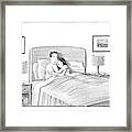 A Man And A Woman Lie In Bed Together. The Man Framed Print