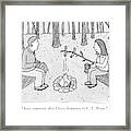 A Man And Woman Are Camping And The Woman Roasts Framed Print