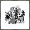A Man And Woman Are Seen In A Living Room Framed Print