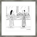 A Man And Woman Discuss Bathroom Counter Space Framed Print