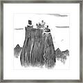 A Man Climbs To The Top Of A Mountain Only Framed Print