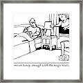 A Man In Bed Speaks To His Wife Who Is Floating Framed Print