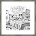 A Man In Bed With His Wife Wishes Upon A Star Framed Print