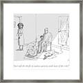 A Man Says To His Girlfriend While Sitting Framed Print