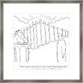 A Man Stands Outside Of Heaven's Gates. St. Peter Framed Print
