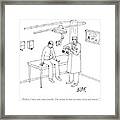 A Patient Sits On The Table In A Doctor's Office Framed Print