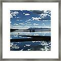 A Person Standing On A Shoreline Framed Print
