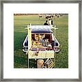 A Picnic Table Set Up On The Back Of A Car Framed Print