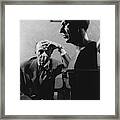 A Portrait Of Arnold Schoenberg Leaning Framed Print
