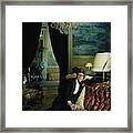 A Portrait Of Yves Saint Laurent At His Home Framed Print