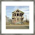A Run-down, Abandoned House With Graffiti On It, Detroit, Michigan, Usa Framed Print