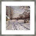 A Sleigh Ride Through A Winter Landscape Framed Print