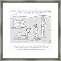 A Stylish Woman By A Well Gives Instructions Framed Print