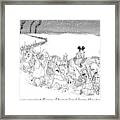 A Trail Of People And Disney Characters March Framed Print