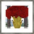 A Vase With Red Roses Framed Print