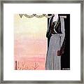 A Vintage Vogue Magazine Cover Of A Wealthy Woman Framed Print