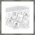 A Well-behaved Boy On An Airplane Wears A T-shirt Framed Print