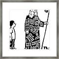 A Wizard With Phrases Written All Over His Cloak Framed Print