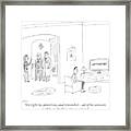 A Woman Directs Two Investigating Officers Framed Print