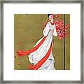 A Woman Holding Poppies Framed Print