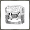 A Woman Says To A Man: Maybe This Framed Print