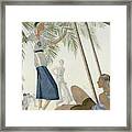 A Woman Wearing Patou Clothing At The Beach Framed Print