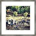 #abandoned #car #greece Framed Print