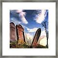 Abandoned Tombstones On The Prairie Framed Print