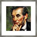 Abraham Lincoln - Abstract Realism Framed Print