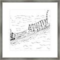 Abraham Lincoln With Tiger In Boat Framed Print