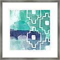 Abstract Aztec- Contemporary Abstract Painting Framed Print