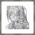 Abstract Drawing Owl Hands Roses Framed Print