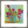 Abstract Flowers Framed Print