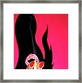 Abstract Portrait Of A Smoking Woman Framed Print