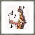 Abstract Saxophone Player Framed Print